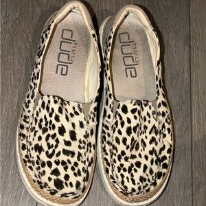 Hey Dude Lena Shoes Leopard Animal Print US 9 Slip On Flats